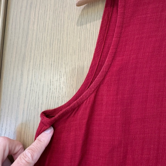 Vintage Eileen Fisher Linen Blend Sleeveless Burnt Red Tunic Top / small - Picture 9 of 11